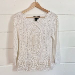Peck & Peck Crochet & Beaded Top